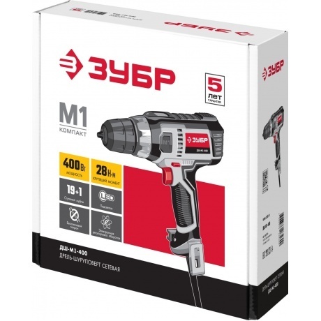 Дрель-шуруповерт сетевая Зубр ДШ-М1-400 - фото 10