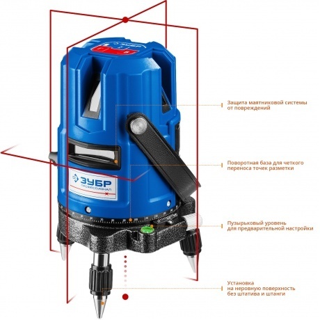 Нивелир лазерный Зубр Профессионал Крест-55 34904 - фото 2