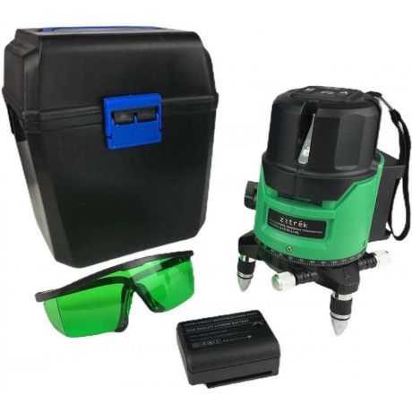 Построитель лазерных плоскостей самовыравнивающийся ZITREK LL1V1H-Li-GL 2 линии зеленый луч литиевый аккумулятор кейс 2617₽