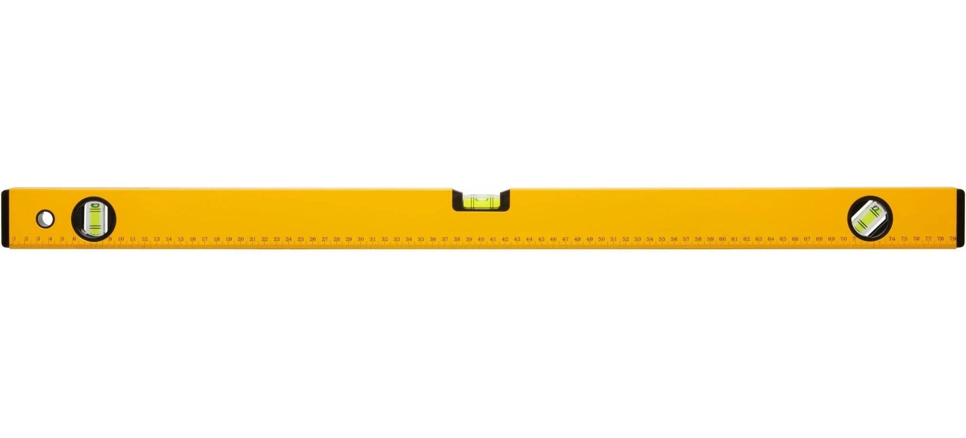 Уровень Стайл, 3 глазка, желтый усиленный корпус, фрезер. рабочая грань, шкала, Профи 800 мм