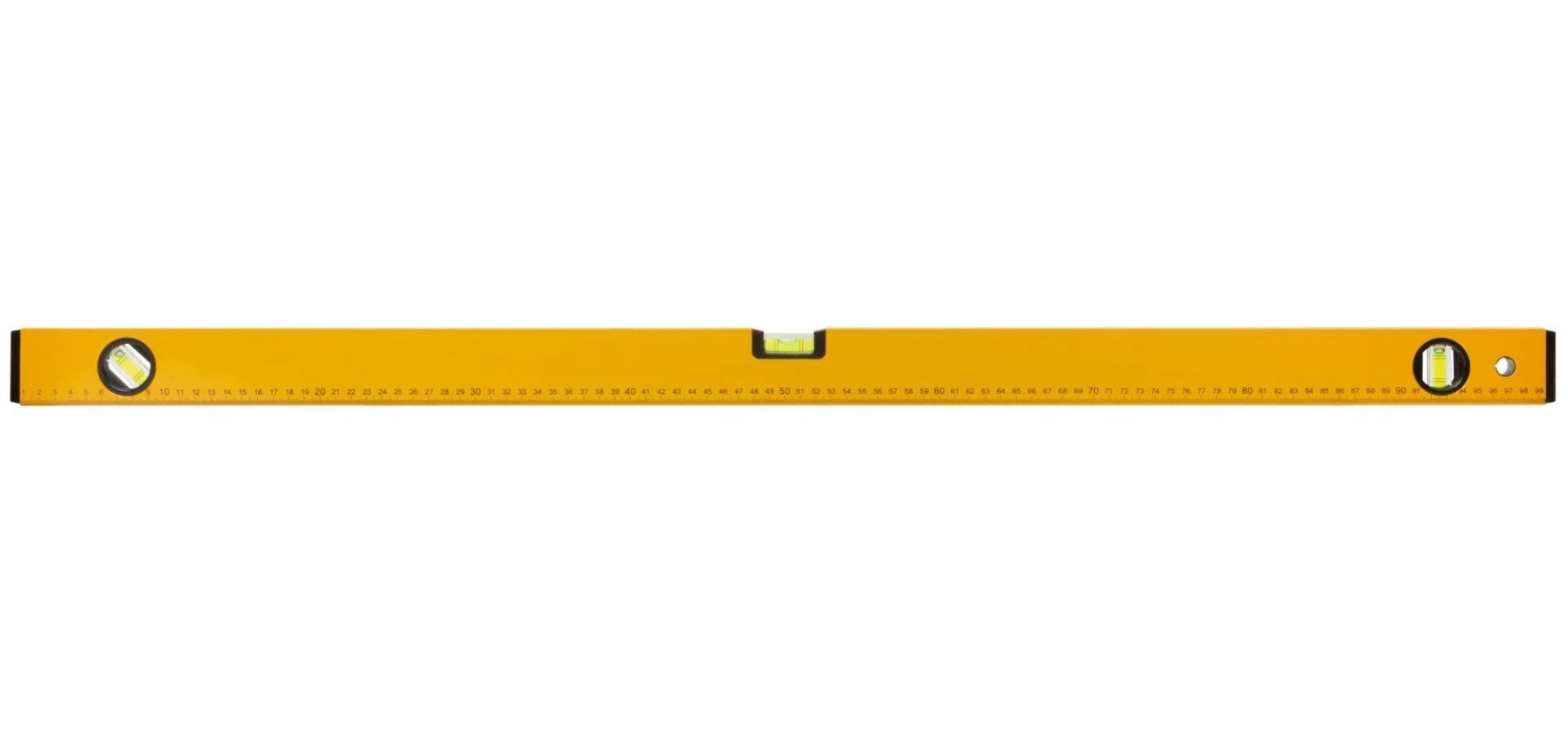 Уровень Стайл, 3 глазка, желтый усиленный корпус, фрезер. рабочая грань, шкала, Профи 1000 мм