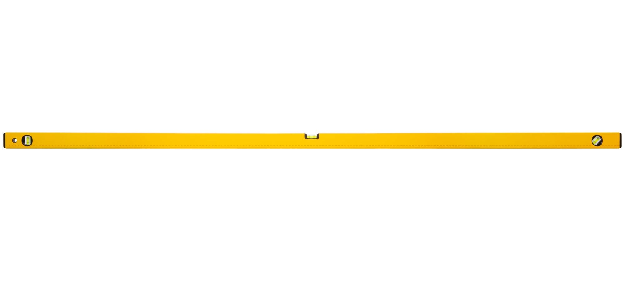 Уровень Стайл, 3 глазка, желтый усиленный корпус, фрезер. рабочая грань, шкала, Профи 2000 мм