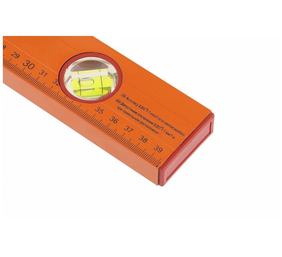 Уровень алюминиевый, 400 мм, 3 глазка, желтый, линейка// Sparta - фото 2