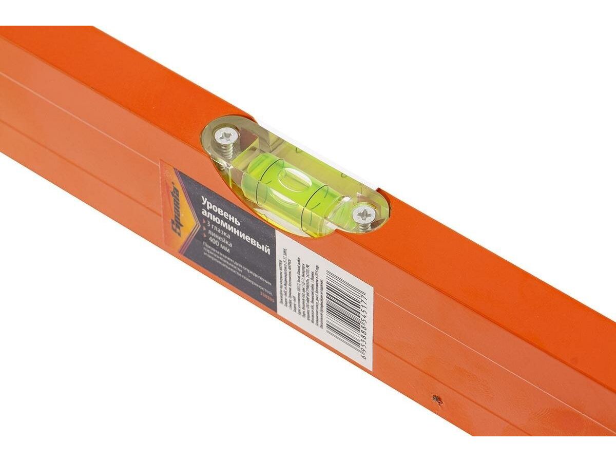 Уровень алюминиевый, 400 мм, 3 глазка, желтый, линейка// Sparta - фото 3