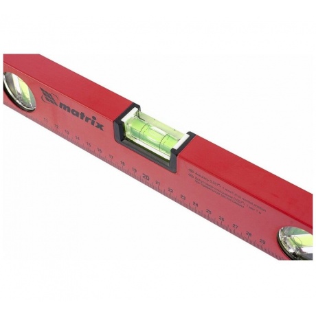 Уровень алюминиевый, 600 мм, 3 глазка, красный, линейка// Matrix - фото 3