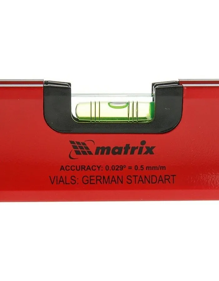 Уровень алюминиевый, 800 мм, 3 глазка, ударопрочные заглушки, двухкомпонентные ручки// Matrix - фото 2