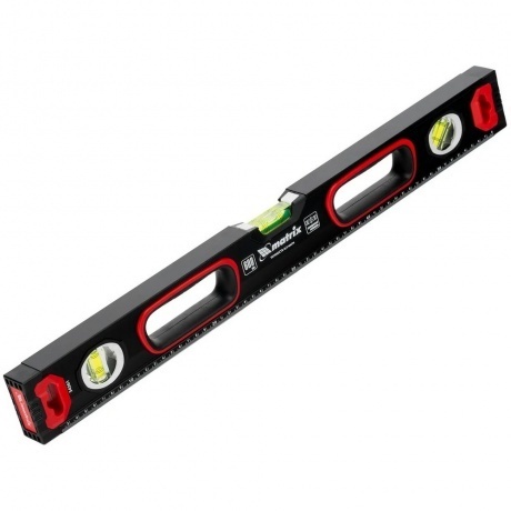 

Уровень алюминиевый, усиленный, фрезерованный, 3 глазка, 2 комп. рукоятки, 600 мм Matrix