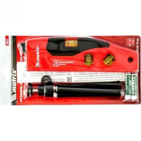 Уровень лазерный, 180 мм, 220 мм штатив, 4 глазка Matrix - фото 7