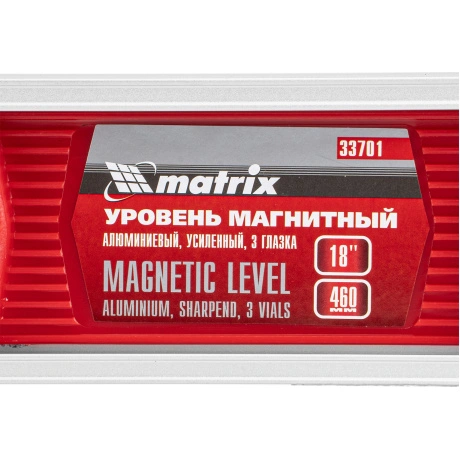 Уровень магнитный, 460 мм, 3 глазка Matrix (33701)