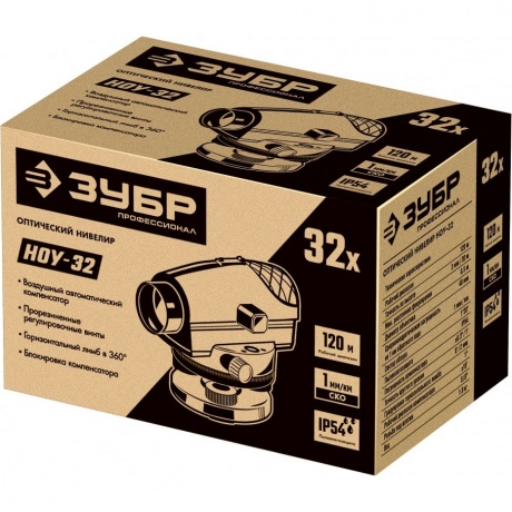 Нивелир оптический ЗУБР ОУ-32, 120 м, Профессионал (34917) - фото 10