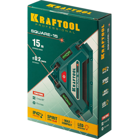 Лазерный угольник для кафеля Kraftool Square-15 34705 - фото 2