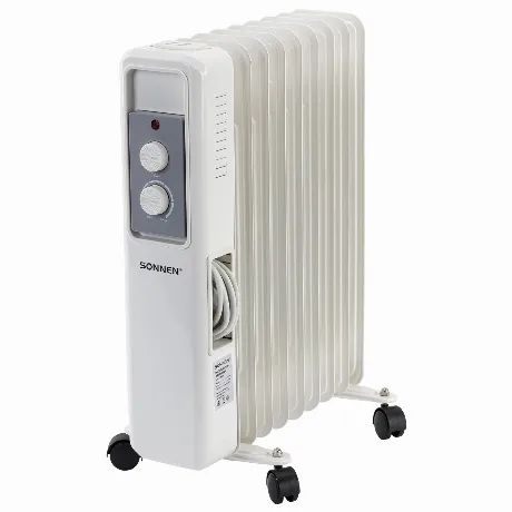 Обогреватель масляный SONNEN DFS-9E, 9секций, 2000Вт, 3 режима,м...
