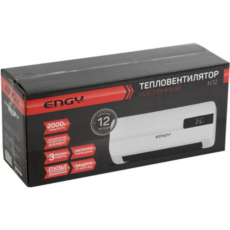 Тепловентилятор Engy N12 настенный, 2000Вт, ПДУ, LCD экран - фото 4