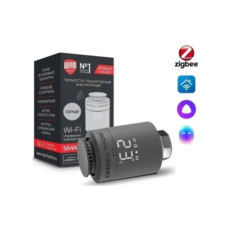 Термостат радиаторный электронный Royal Thermo Smart Heat, сереб...