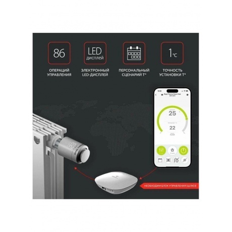 Термостат радиаторный электронный Royal Thermo Smart Heat, серебристый - фото 11