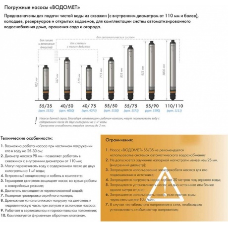 Насос скважинный Джилекс Водомет Проф 55/35 - фото 10