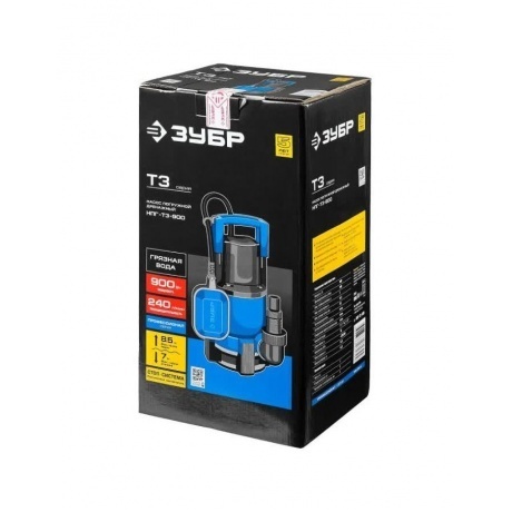 Насос погружной дренажный Зубр Профессионал Т3 НПГ-Т3-900 - фото 6