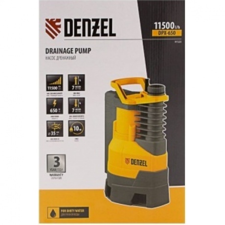 Дренажный насос DPХ650, 650 Вт, подъем 7 м, 11500 л/ч Denzel - фото 9
