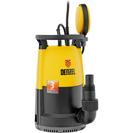 Дренажный насос для чистой и грязной воды DP-600S, 600 Вт, напор 7 м, 13000 л/ч Denzel (97268)