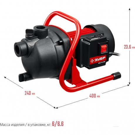 Насос поверхностный (садовый) центробежный ЗУБР 600Вт НПЦ-М1-600 - фото 13