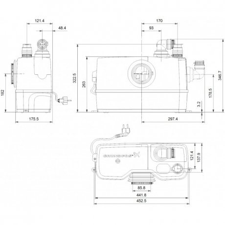 Канализационная установка Grundfos Sololift2 WC-1 97775314 - фото 3