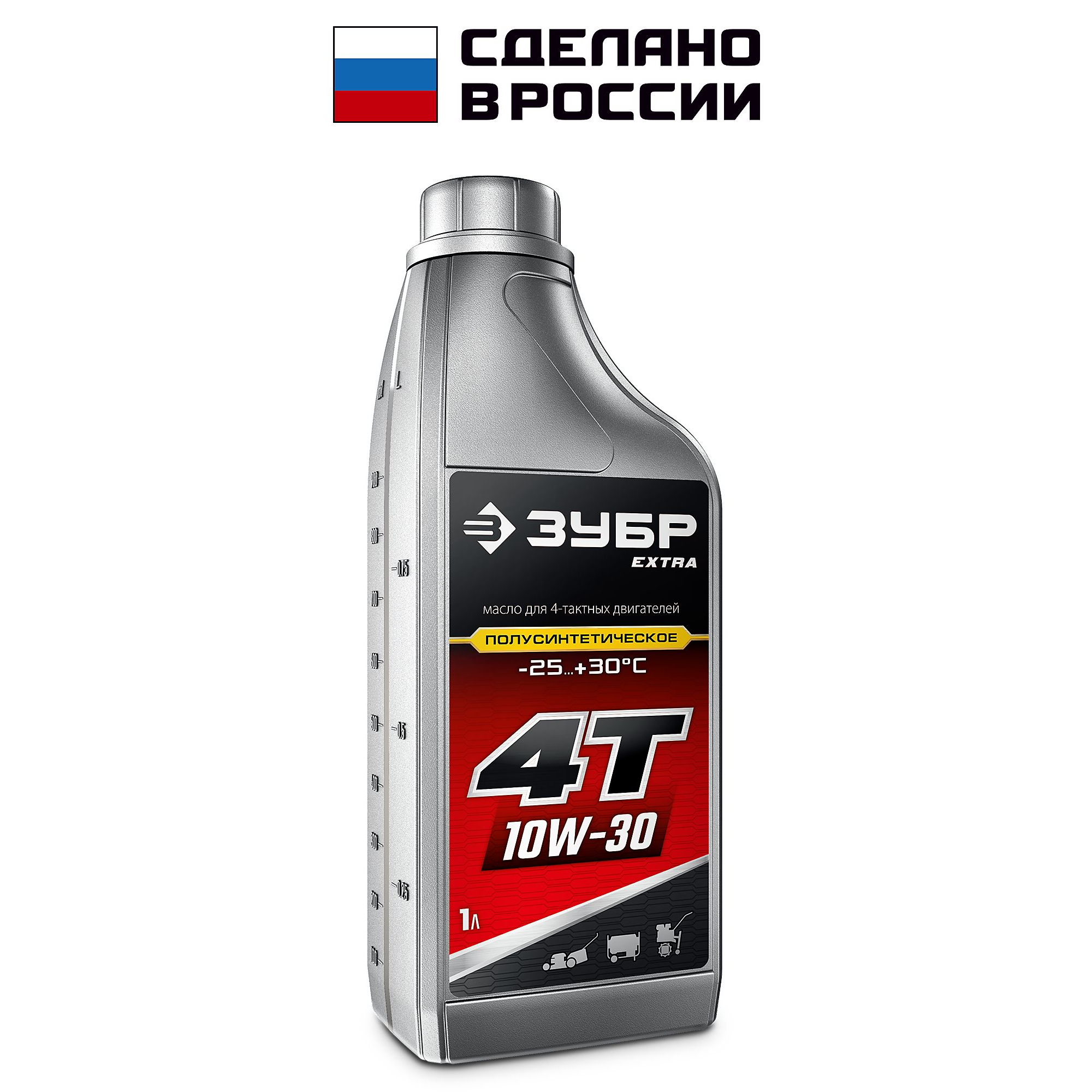 цена ЗУБР 4Т-10W30, 1 л, полусинтетическое масло для 4-тактных двигателей, EXTRA (70610-1)