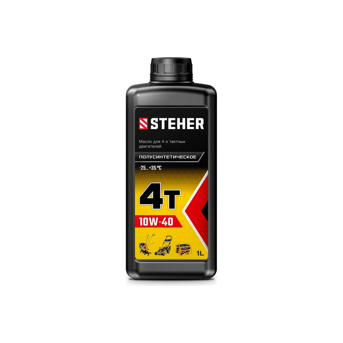 STEHER 4Т-10W40, 1 л, полусинтетическое масло для 4-тактных двигателей (76010-1) масло steher 76011 1 4т 30 минеральное для 4 тактных двигателей 1 л