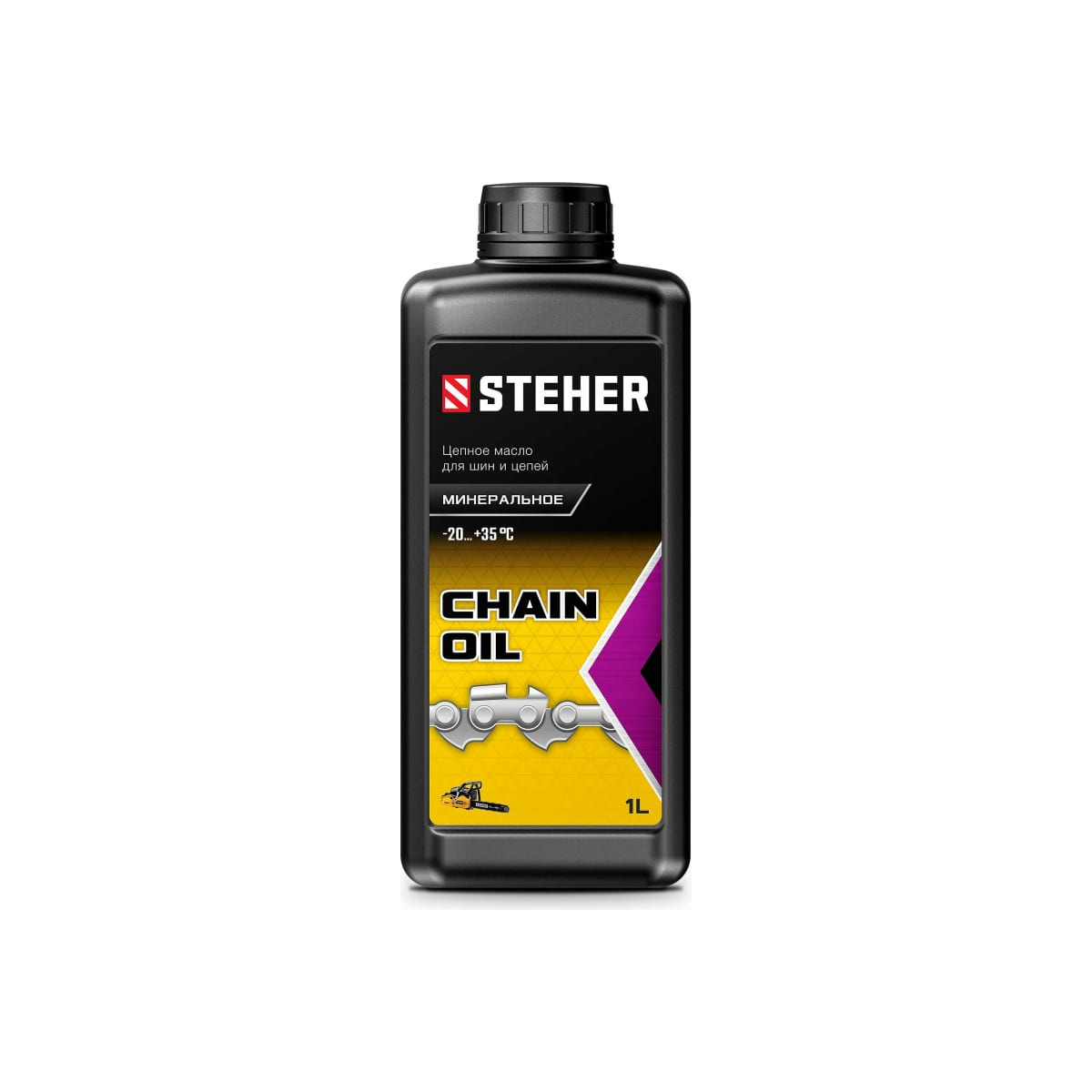 STEHER 1 л, цепное минеральное масло для бензо и электропил (76020-1) масло steher 76020 1 минеральное цепное для бензо и электропил 1 л