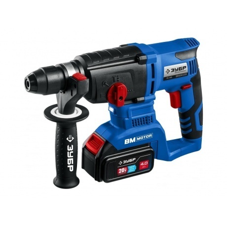 

Перфоратор ЗУБР Т7, 20 В, 26 мм, 2 АКБ (4 А·ч), бесщеточный, кейс, Профессионал (PB-260-42)