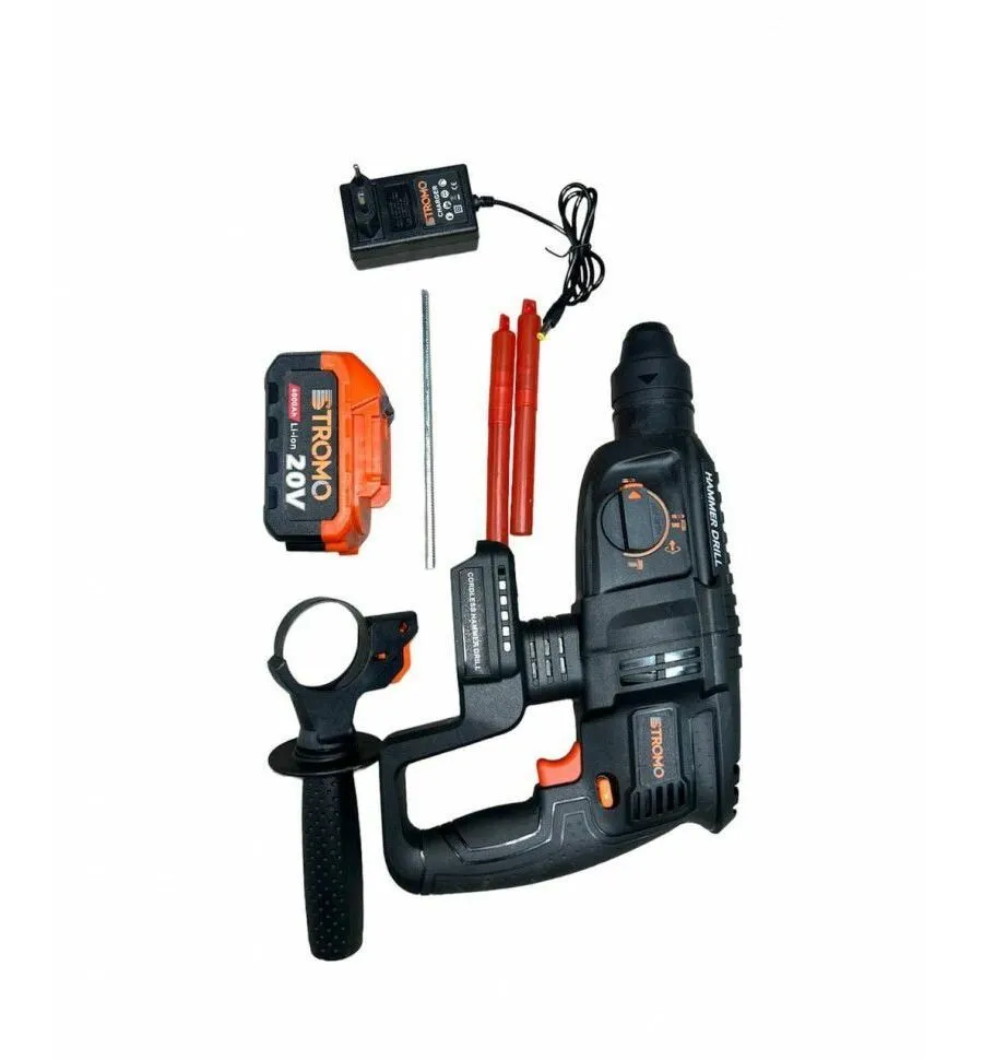 Перфоратор аккумуляторный AHA20 Stromo 20В, 3,0 Дж (АКБ 4 Ач+ЗУ) - фото 4