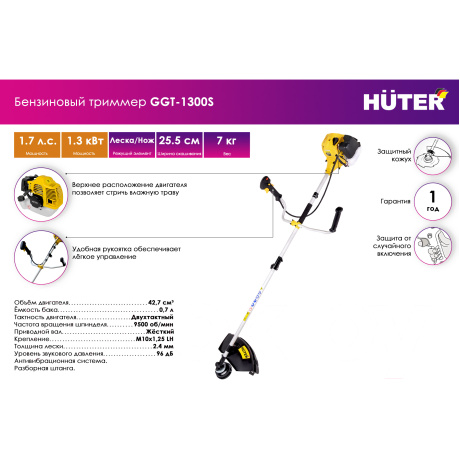 Бензиновый триммер Huter GGT-1300S - фото 4