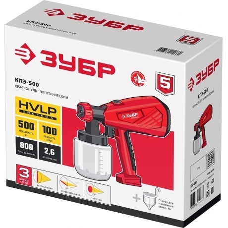 Краскопульт Зубр КПЭ-500 550Вт бак:800мл 800мл/мин - фото 9