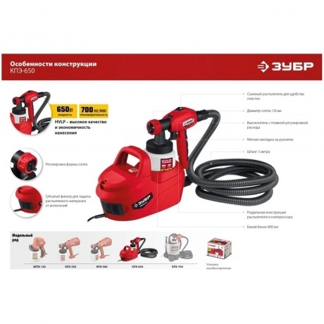 Краскопульт Зубр КПЭ-650 - фото 10