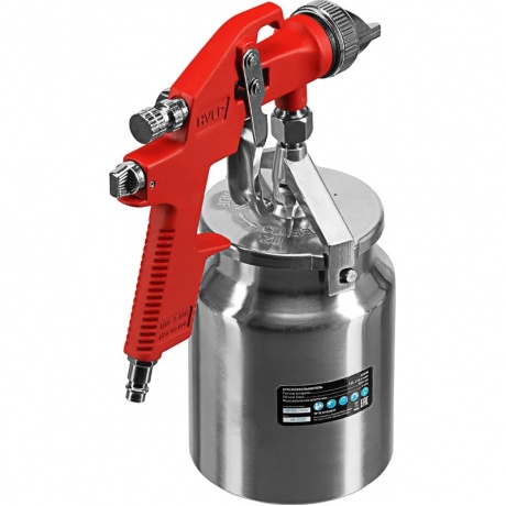Краскораспылитель HVLP пневмат. с нижним бачком V= 1 л, сопло диаметром 1.4 мм Matrix - фото 2