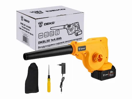 Воздуходувка садовая аккумуляторная  DEKO DKBL20, 20В, 1x4.0Ач