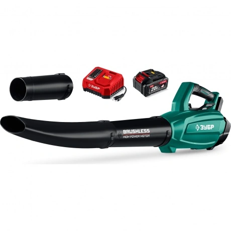 Воздуходувка аккумуляторная ЗУБР 20 В, 800 м3/ч, 1 АКБ LMS (4 Ач...