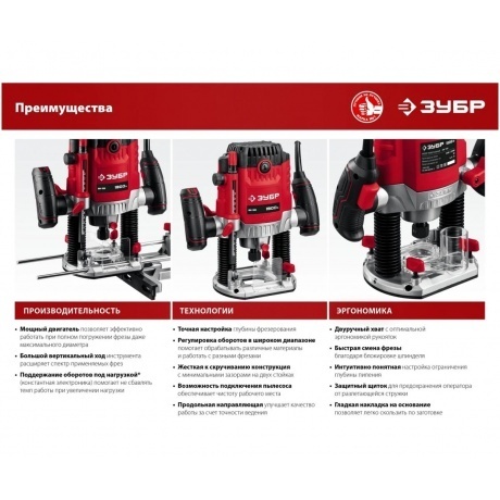 Фрезер универсальный ЗУБР 1650 Вт, 50 мм, (ФМ-1650) - фото 19