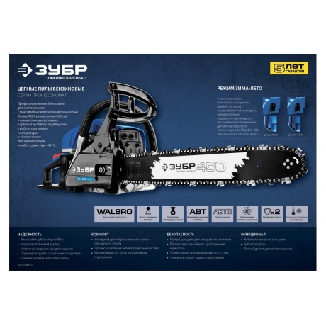 Бензопила Зубр ПБЦ-560 45ДП - фото 13