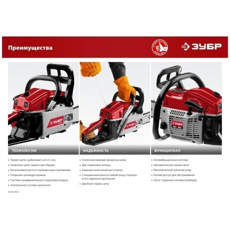 Бензопила ЗУБР 40 см3, 40 см, (ПБЦ-М40-40) - фото 12