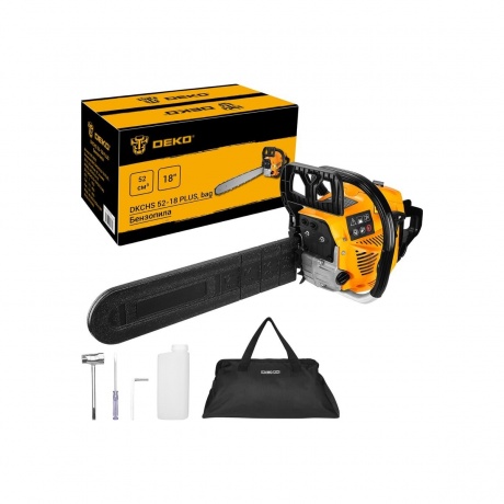 Бензопила DEKO DKCHS 52-18 PLUS, 3,8 л.с., 52 куб.см, 18", в сум...