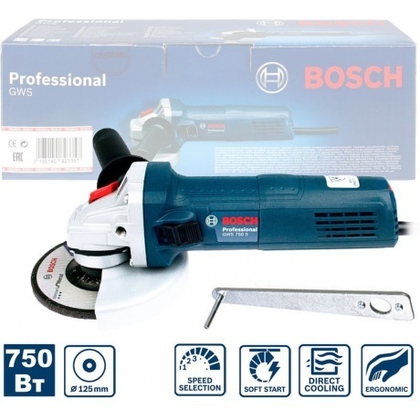 Угловая шлифмашина Bosch GWS 750 S Professional (0601394121) - фото 8