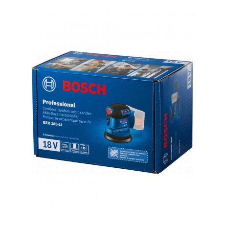 Эксцентриковая шлифмашина Bosch GEX 185-Li D125мм аккум. (06013A5020) - фото 4