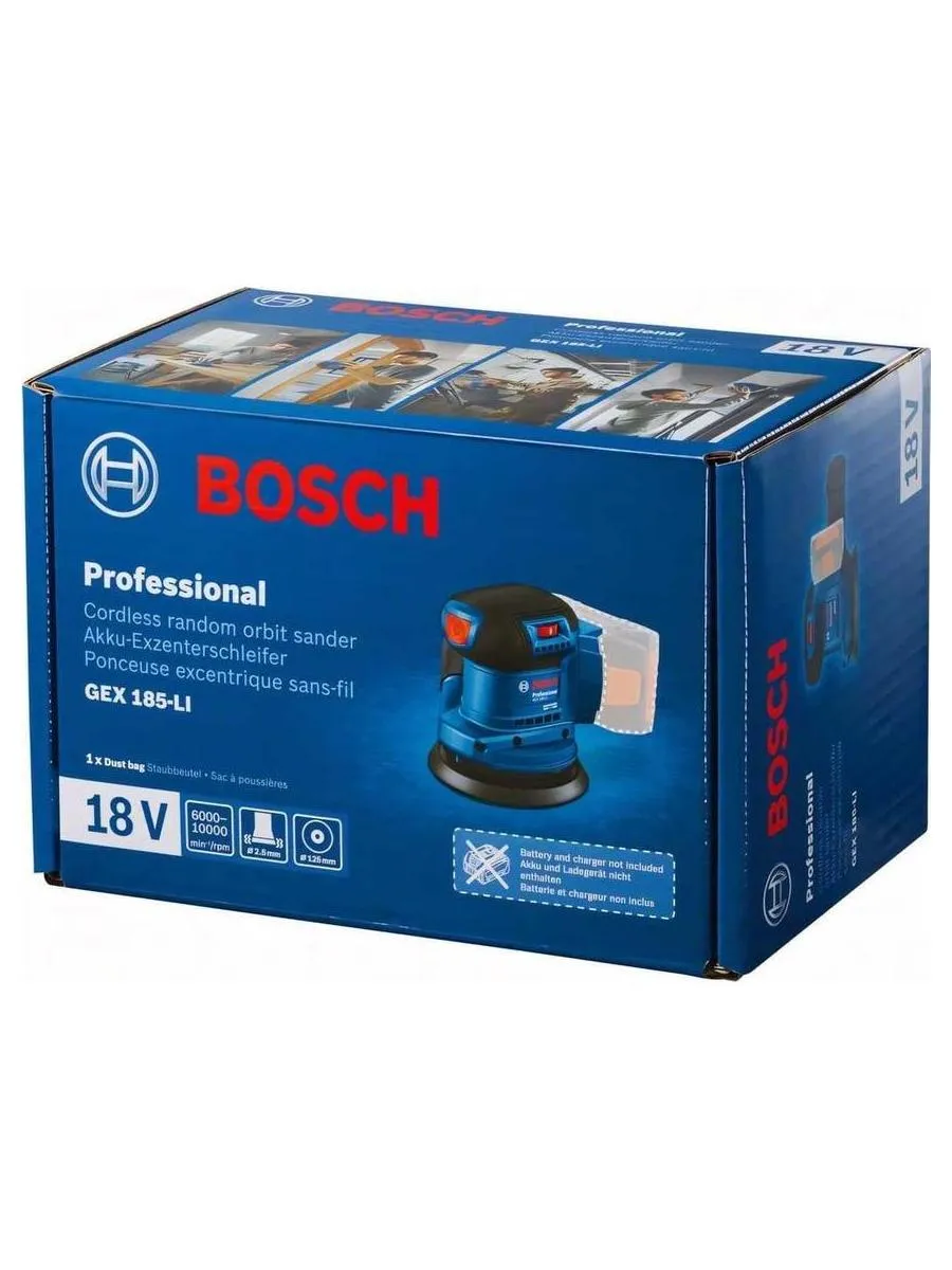 Эксцентриковая шлифмашина Bosch GEX 185-Li D125мм аккум. (06013A5020) - фото 4