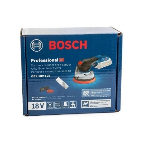 Эксцентриковая шлифмашина Bosch GEX 18V-125 D125мм аккум. (0601372201) - фото 5