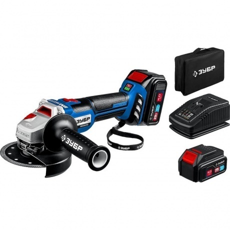 

Угловая шлифовальная машина бесщеточная ЗУБР Т7, 20 В, 125 мм, 2 АКБ (4 А·ч), сумка, Профессионал (AB-125-42)