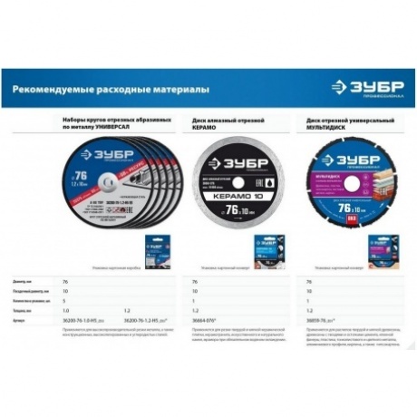 Угловая шлифовальная машина бесщеточная ЗУБР 12 В, d76 мм, 2 АКБ тип Т7 (2 А·ч), сумка, Профессионал (AB-76-22) - фото 20