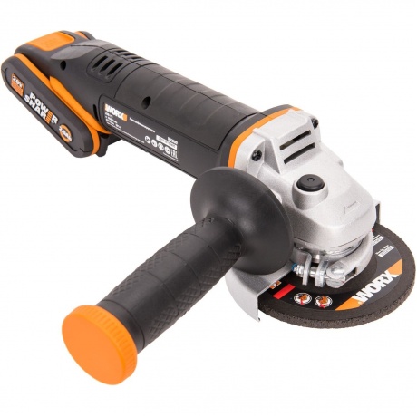 

Угловая шлифмашина аккумуляторная WORX 20В, 115мм, 2х2,0Ач, кейс WX800