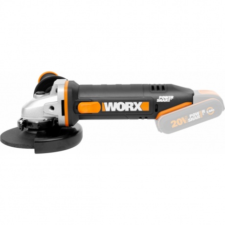

Угловая шлифмашина аккумуляторная WORX 20В, 125мм, без АКБ и ЗУ WX803.9