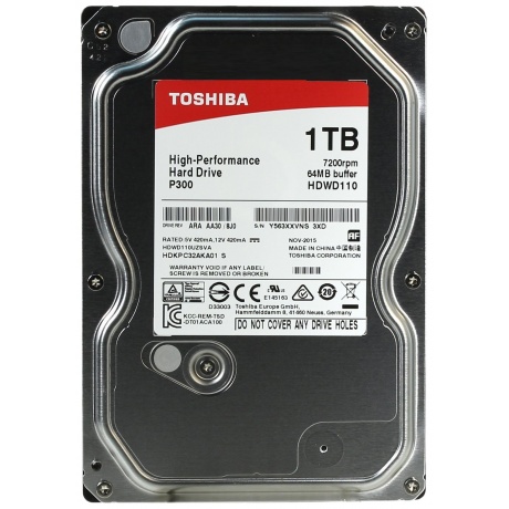 Жесткий диск Toshiba P300 1Tb (HDWD110UZSVA) - фото 5