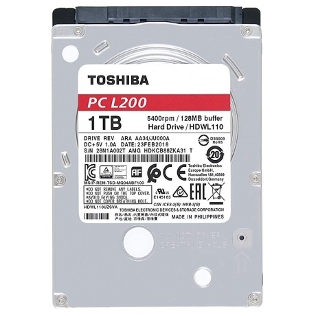 Жесткий диск Toshiba L200 Slim 1Tb (HDWL110UZSVA) - фото 3